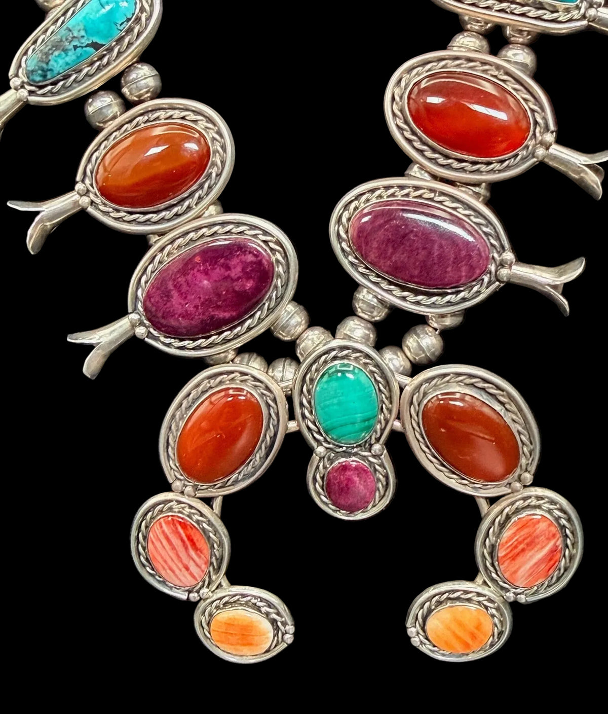 Multi-stone/Sterling Silver Squash Blossom - SQMH48
