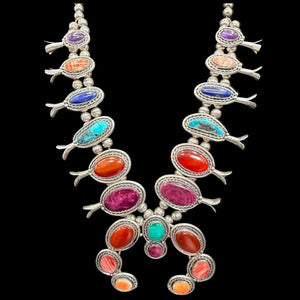 Multi-stone/Sterling Silver Squash Blossom - SQMH48