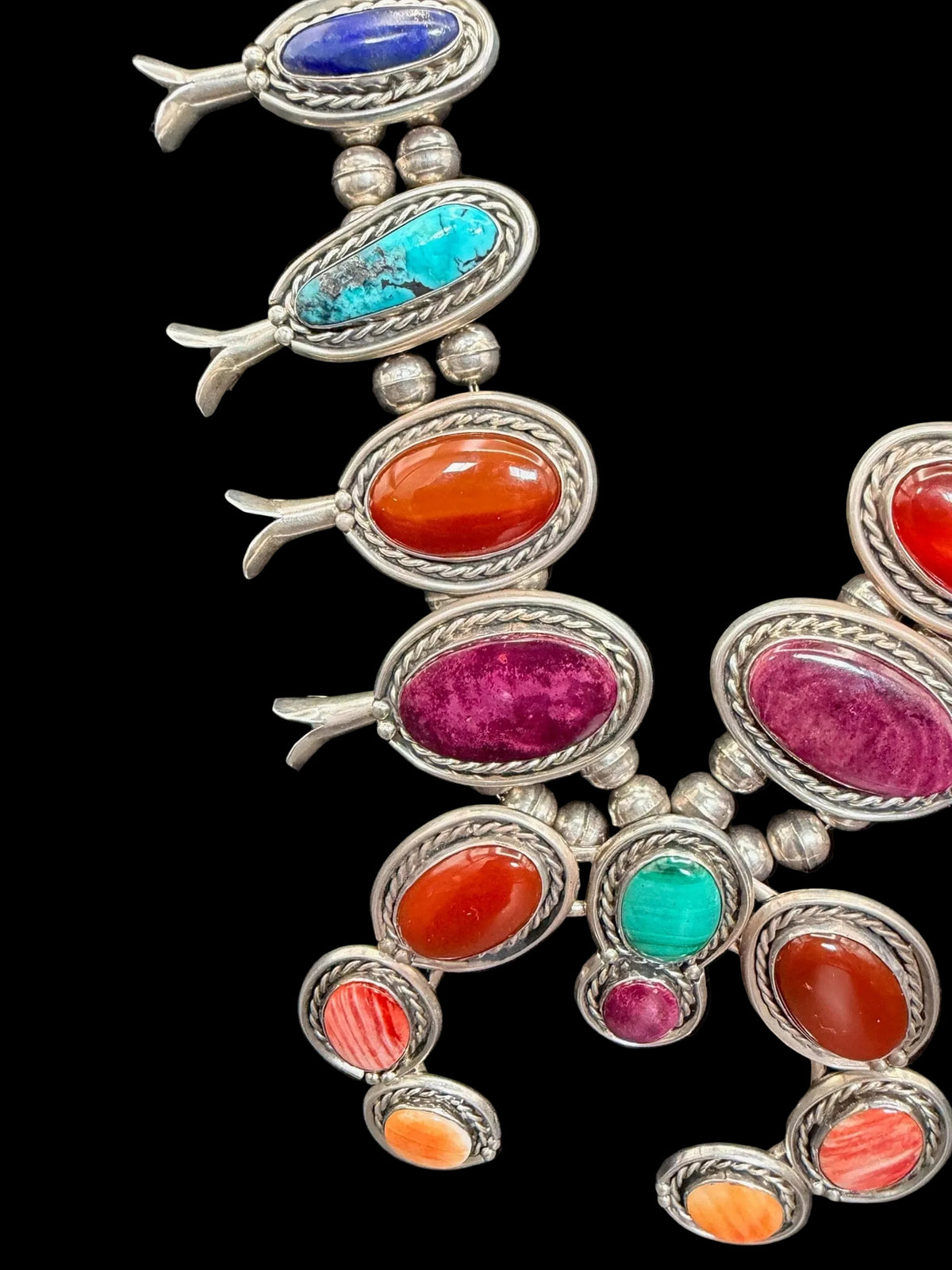 Multi-stone/Sterling Silver Squash Blossom - SQMH48