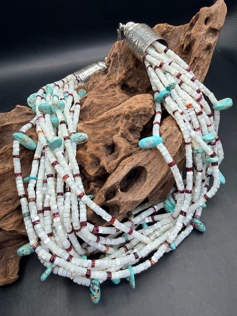 Multi Strand Mother Of Pearl Necklace - NMT5