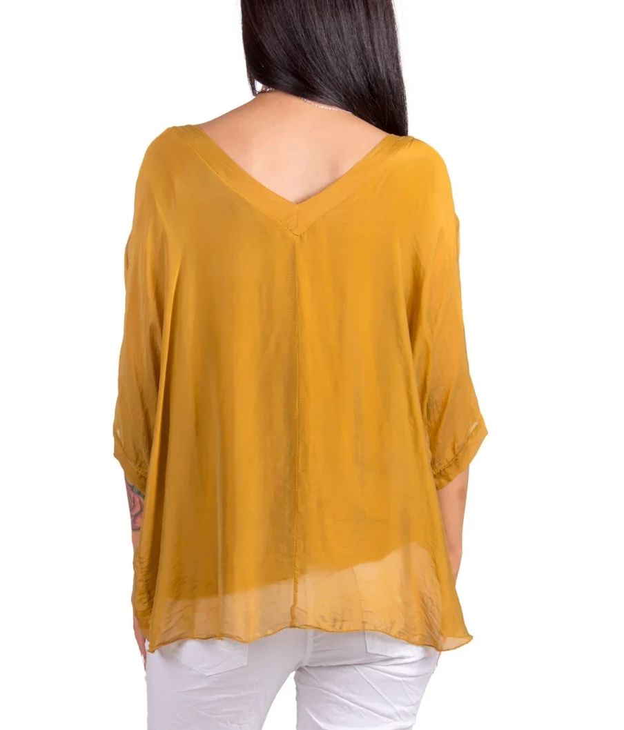 Mustard Silk Kaftan - 2757