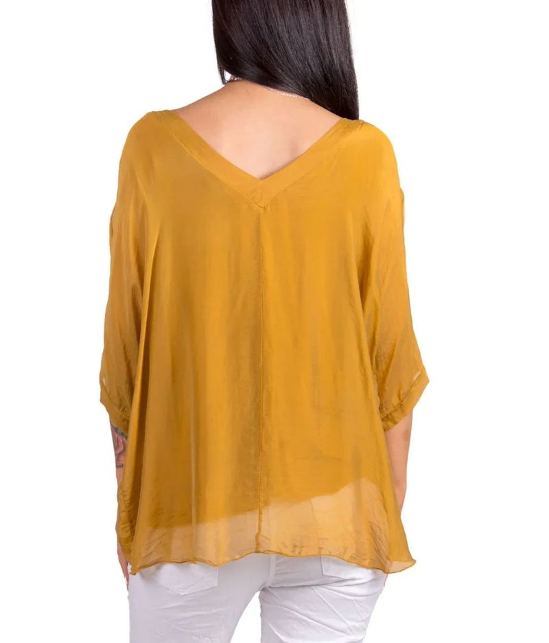 Mustard Silk Kaftan - 2757