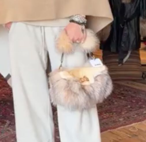 Natural Mink/Fox Bag - 26032-TC