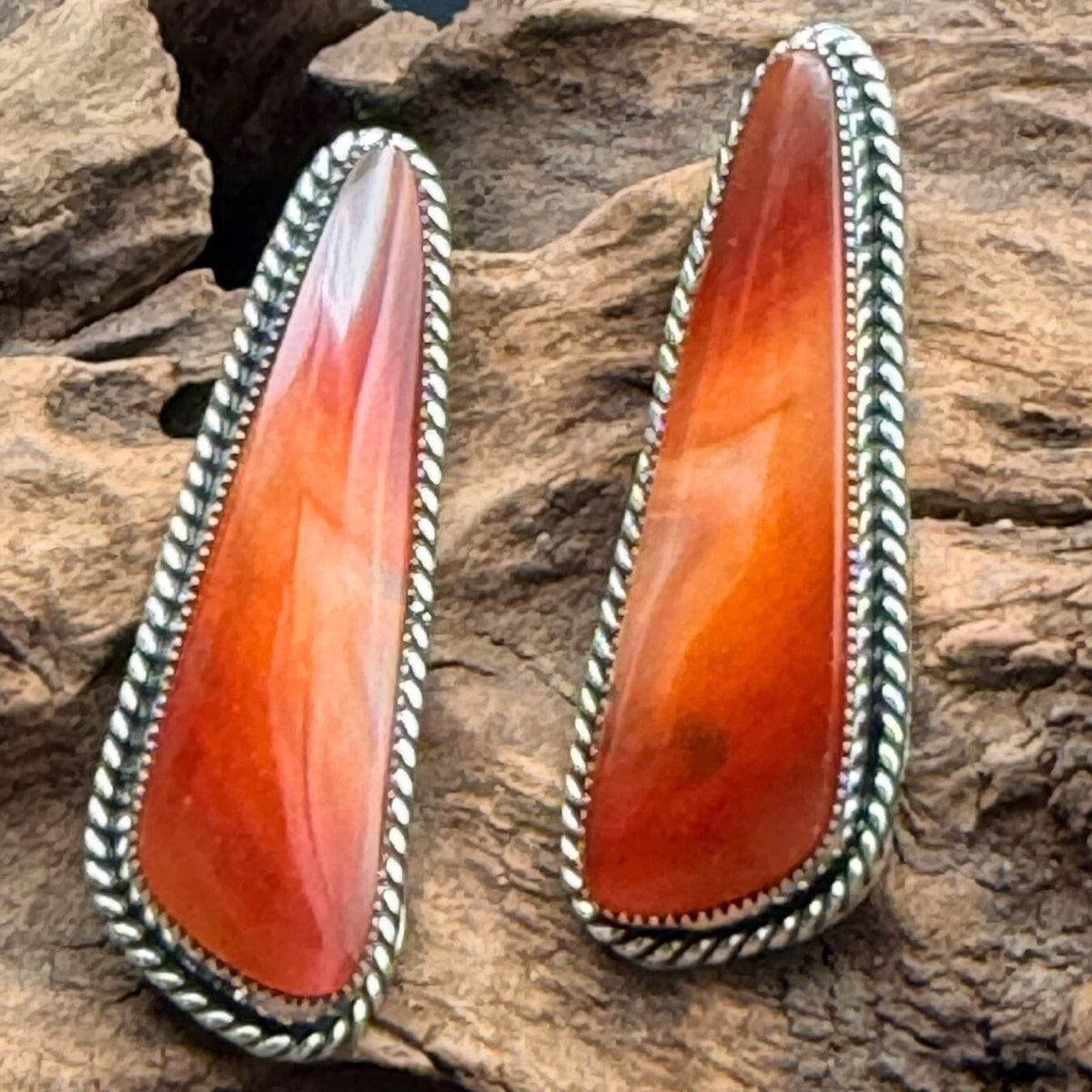 Navajo Agate & Sterling Earrings - EPD11