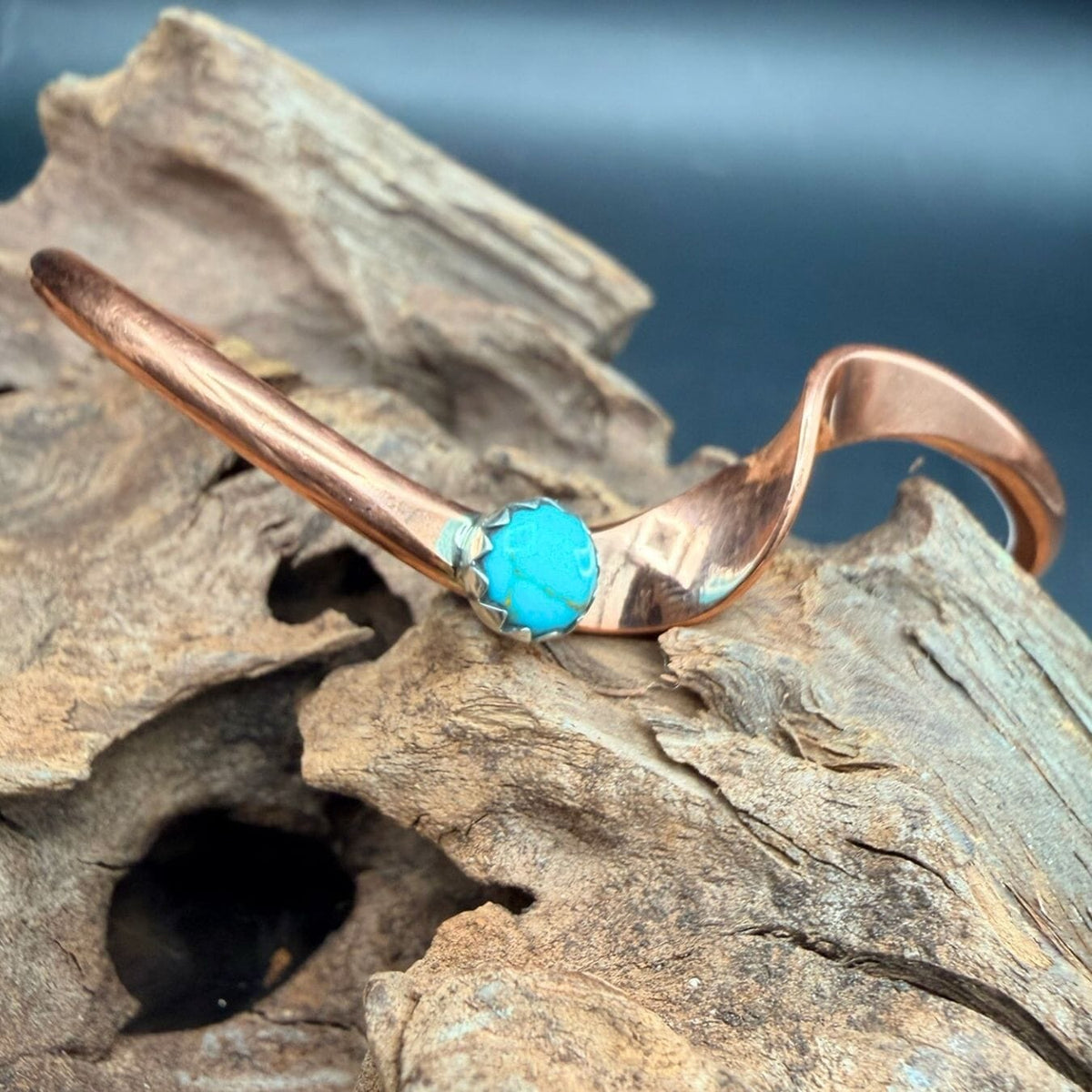 Navajo Copper/Turquoise Wave Cuff - CPD23