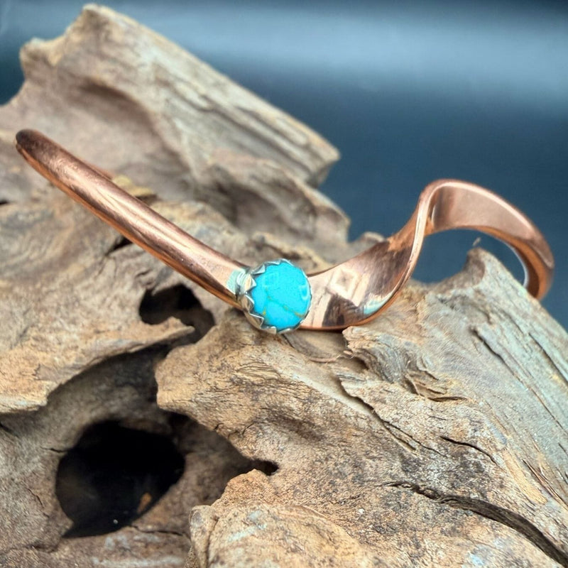 Navajo Copper/Turquoise Wave Cuff - CPD23
