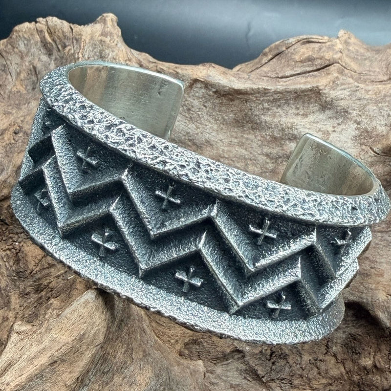 Navajo Tufa Cast Sterling Cuff - CPD22