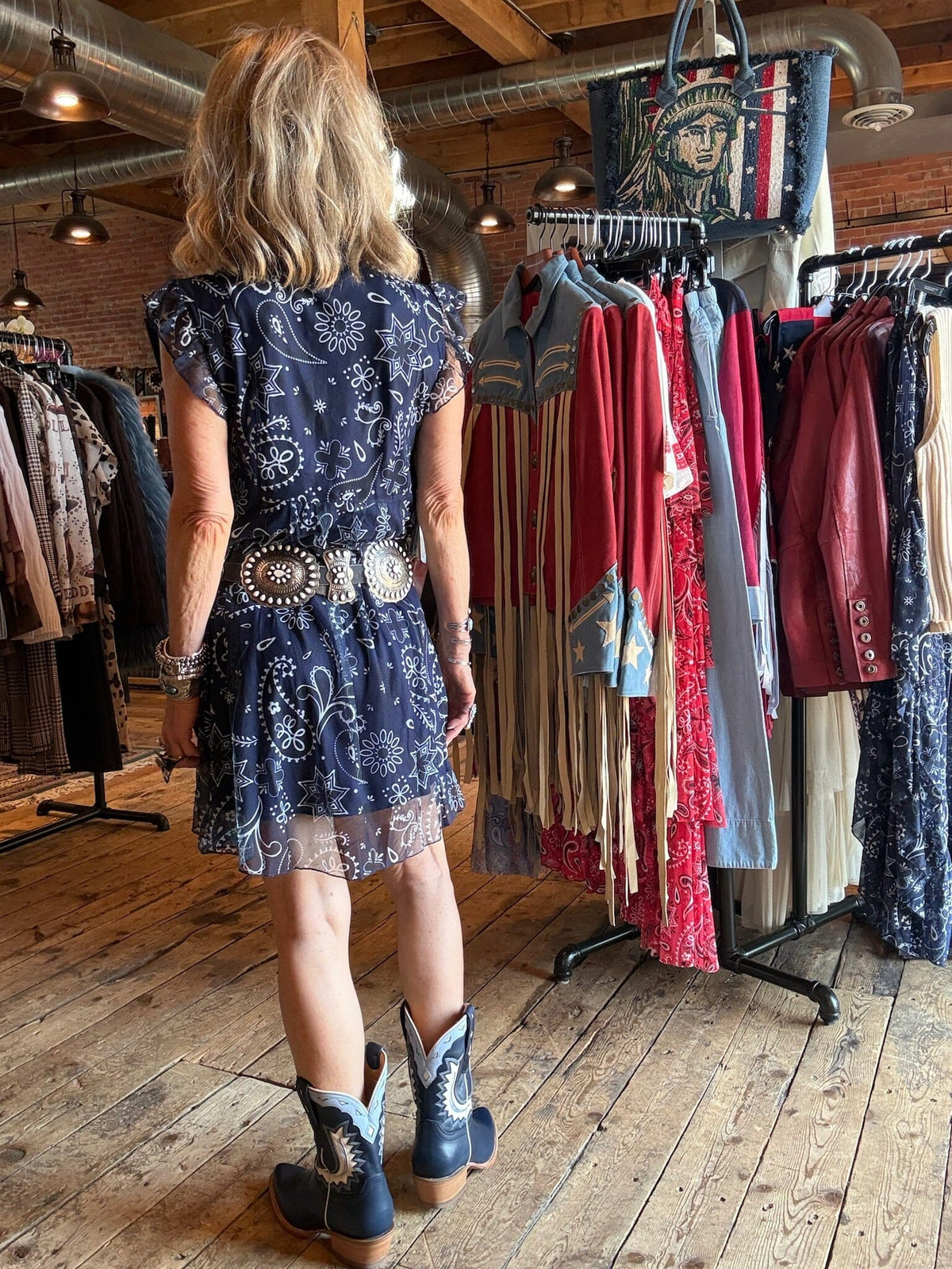 Navy Bandana Sleeveless Mesh Dress - 4570NV