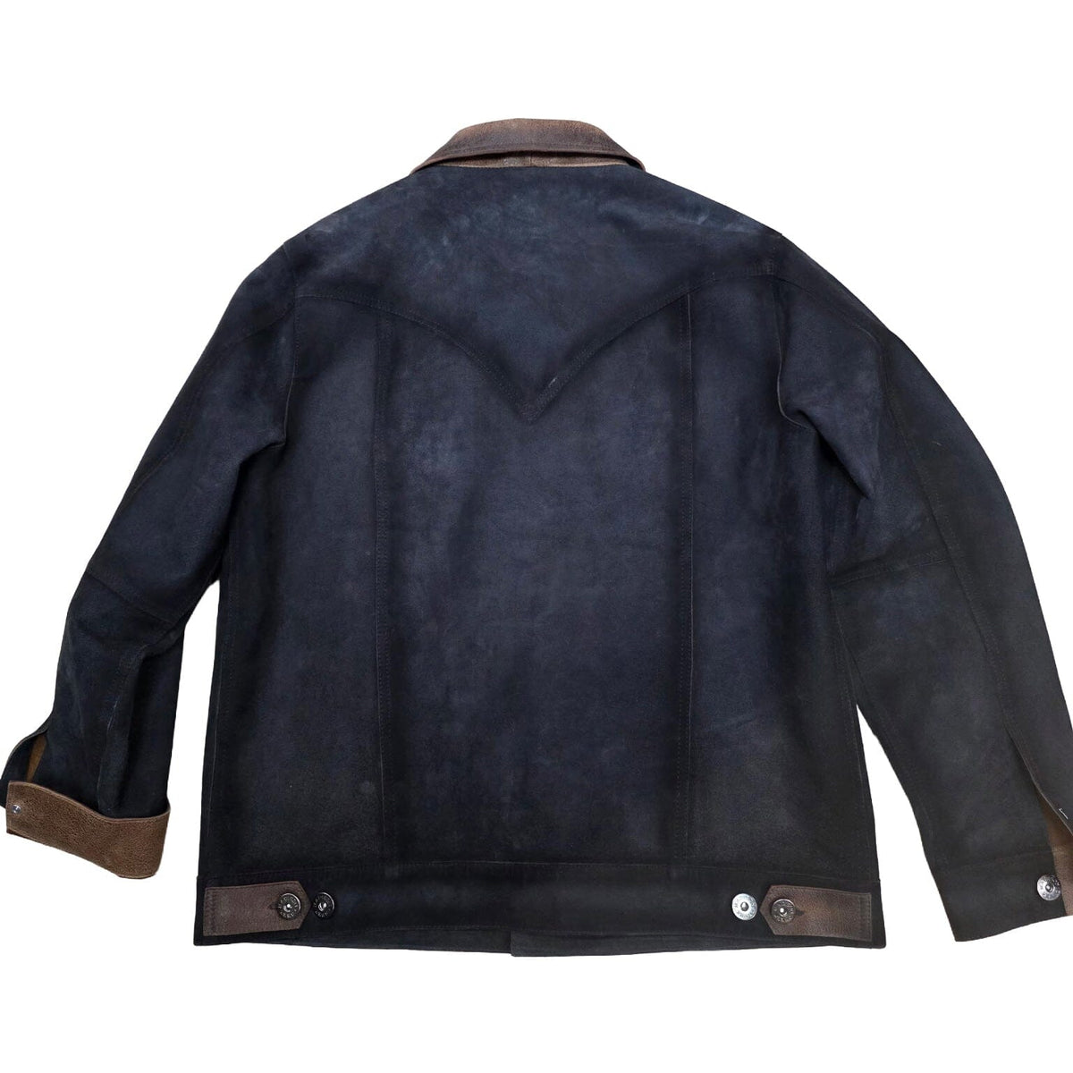 Navy Goat Suede Jacket - TELNV