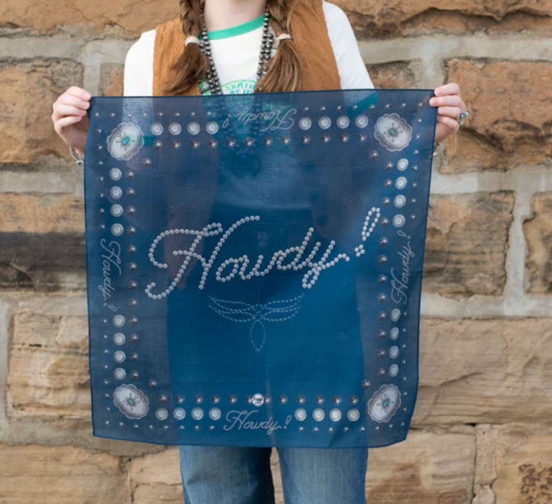 Navy Howdy 23" Bandana - BNDF-0110