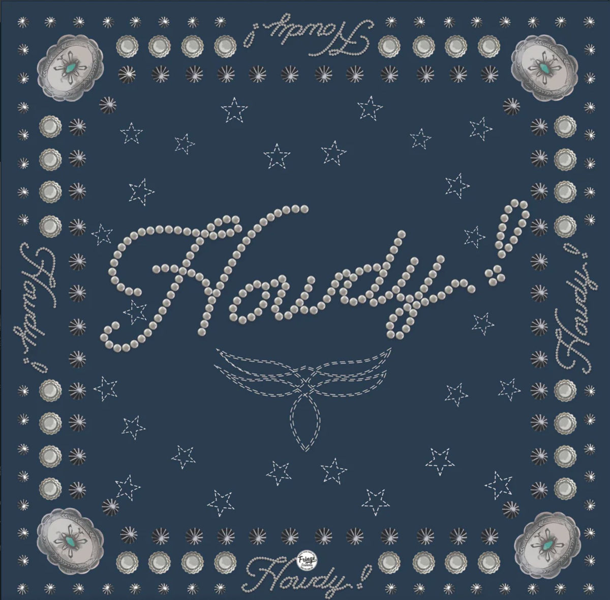Navy Howdy 23" Bandana - BNDF-0110