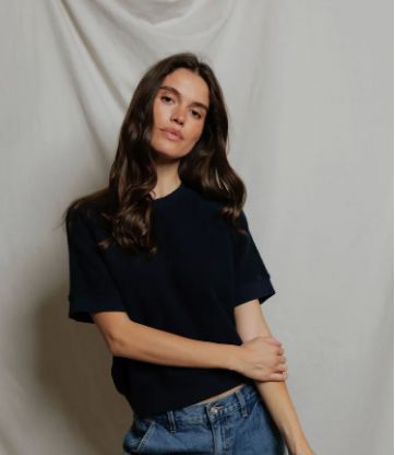 Navy Kennedy Reversed Short Sleeve Sweatshirt - KENNV