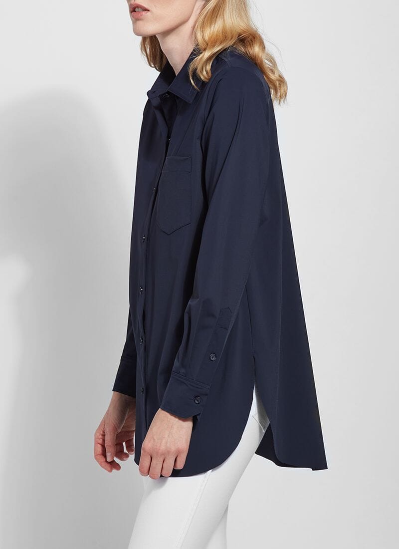 Navy Schiffer Button Down - LY1470N