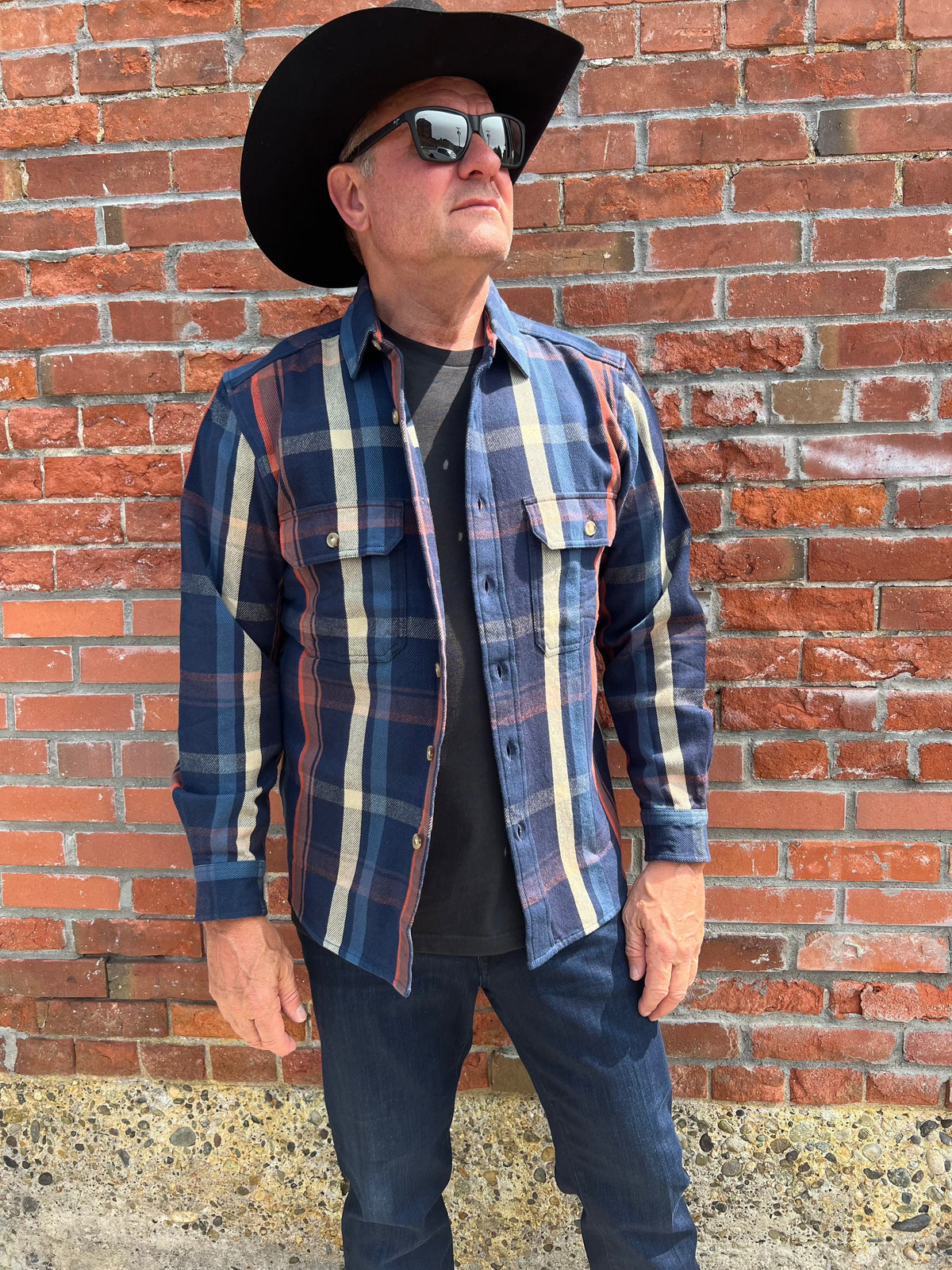 Navy/Multi Plaid Flannel Shirt - RA1144