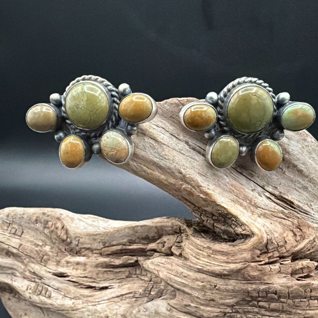 Nevada Turquoise Post Cluster Earrings - EITG17