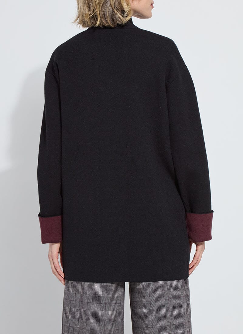 Nicolette Knit Cardigan - Black/Dk Plum - LY3714