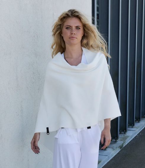 Off White Fleece Poncho - Henriette Steffensen - 4026OW