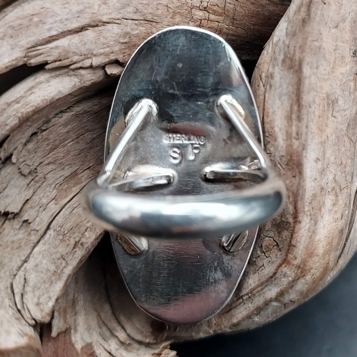 One Stone White Buffalo Ring – Size 9–9.5 - RITG15