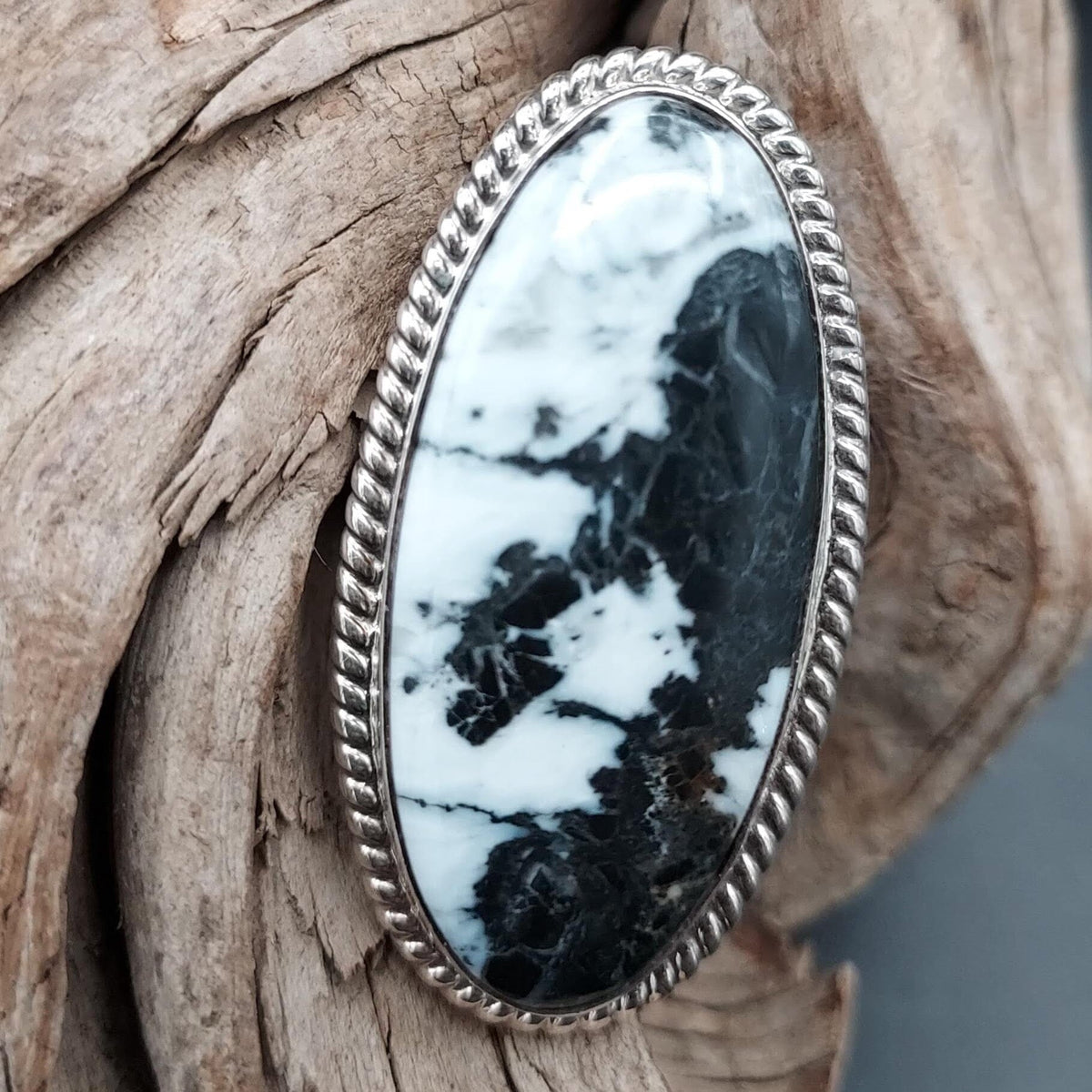 One Stone White Buffalo Ring – Size 9–9.5 - RITG15