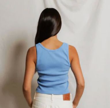 Pacific Blue Blondie Ribbed Tank - BLOPB