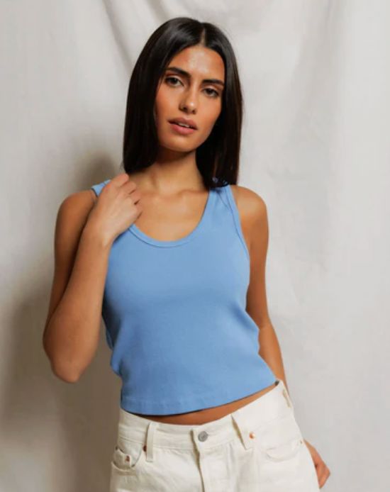 Pacific Blue Blondie Ribbed Tank - BLOPB