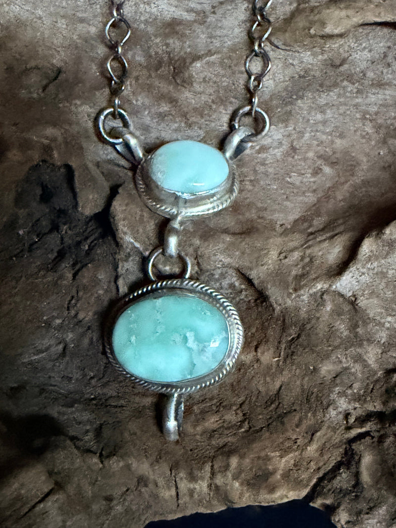 Paloma Turquoise 2 Stone Necklace - NSL40