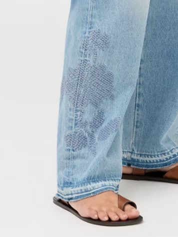 Patchwork Bouquet Barrel Jean - D1211
