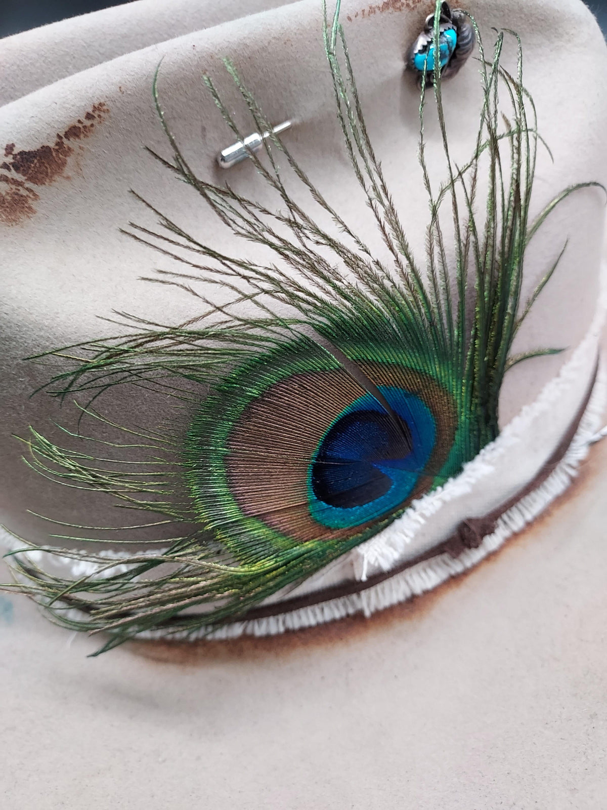 Peacock Feather Embellished Stetson - HIML14 - Size 7 1/4