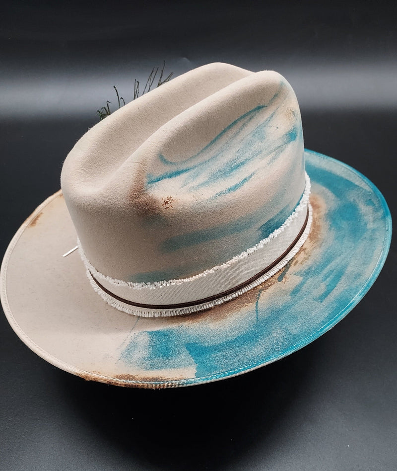 Peacock Feather Embellished Stetson - HIML14 - Size 7 1/4