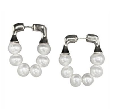 Pearl Hoops/Silver - GP348-01S