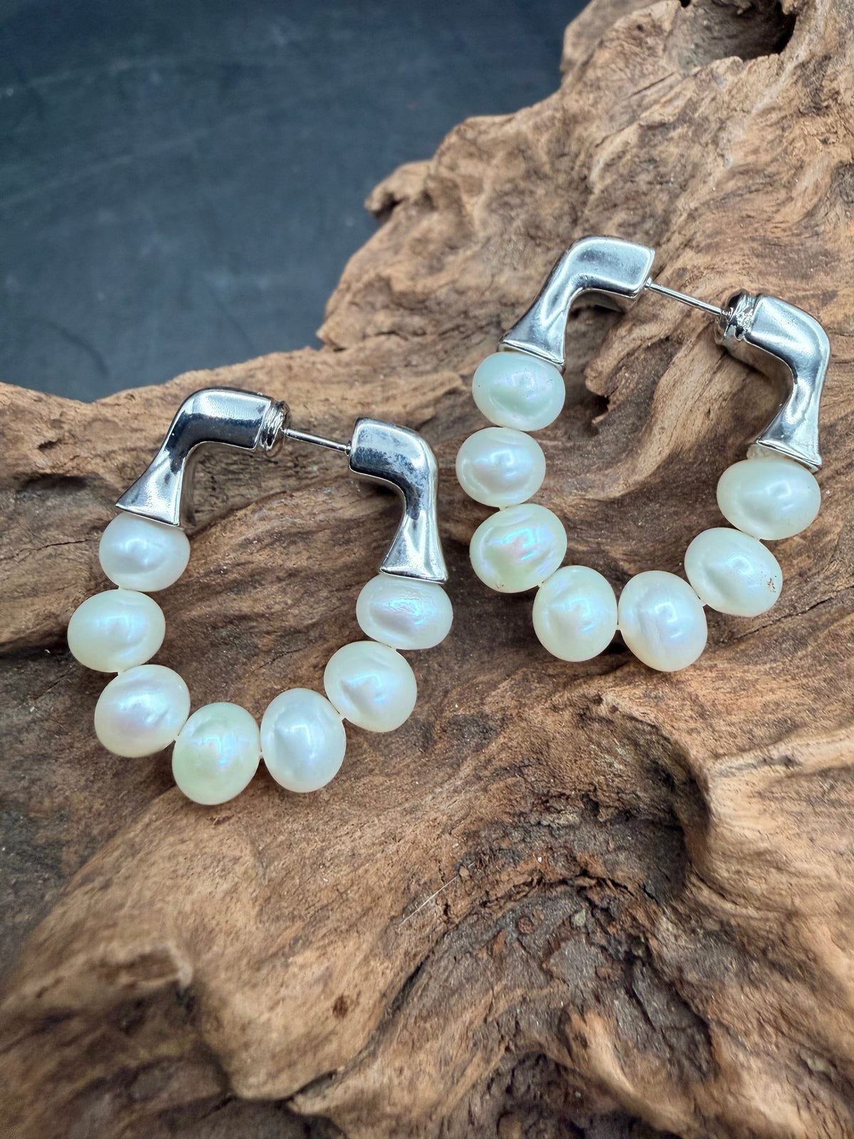 Pearl Hoops/Silver - GP348-01S