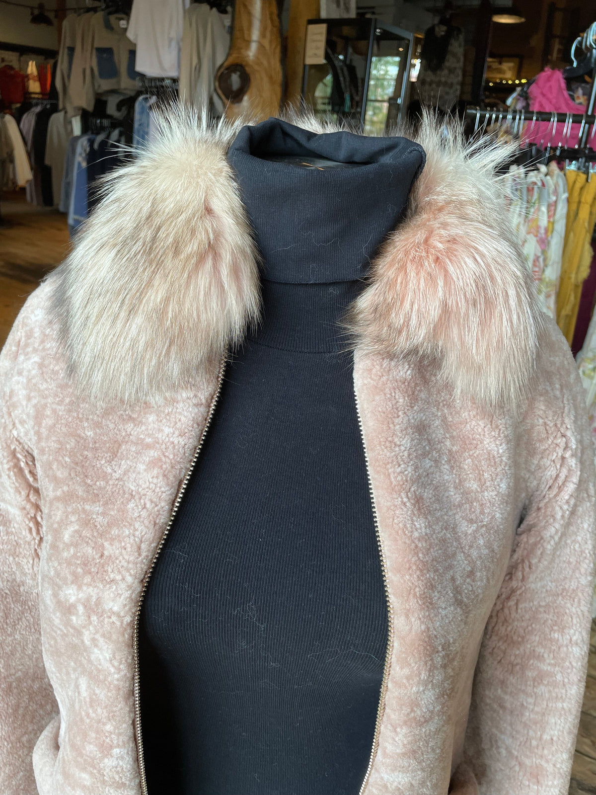 Pearl Pink Shearling/Fox Stroller - CMK1