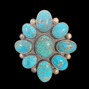 Persian Turquoise Cluster Ring - Size 8-3/4 - RMH422