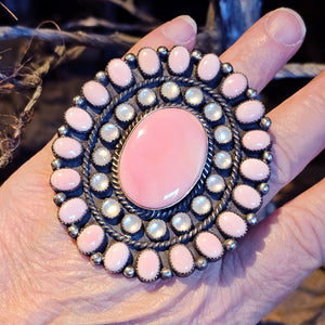Pink Conch & Mother of Pearl Ring - Size 8-1/2 - RAZ31