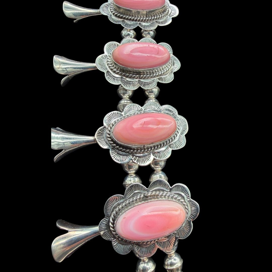 Pink Conch Squash Blossom & Earrings - SQAZ79