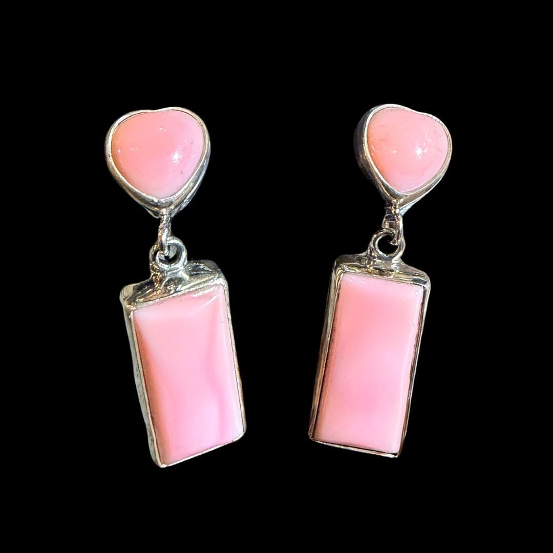 Pink Conch/Heart Earrings - EBQ8