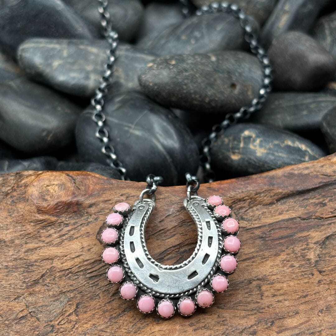 Pink Horseshoe Necklace - NAZ43