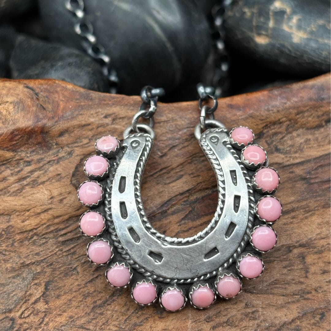 Pink Horseshoe Necklace - NAZ43