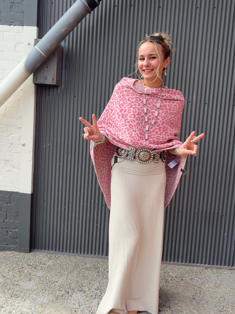 Pink Leo Fleece Poncho - Henriette Steffensen - 4026PL