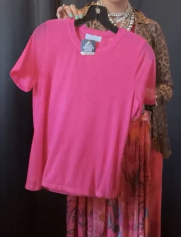 Pink Mesh SS Top - 4359PK