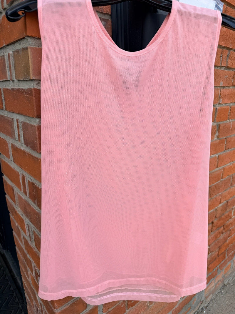 Pink Mesh Tank Top - 4351PK