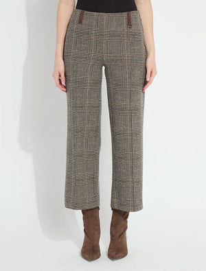 Plaid Ponte Ankle Pant - LY3983