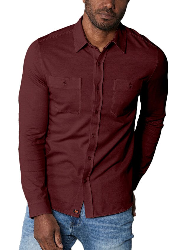 Port Wine Men's Cotton Button Up -