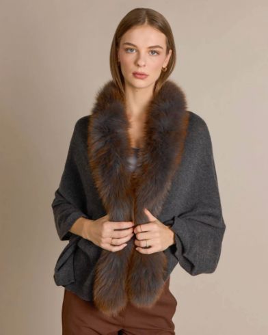 Portobella Cashmere/Fox Wrap - LX3009-P