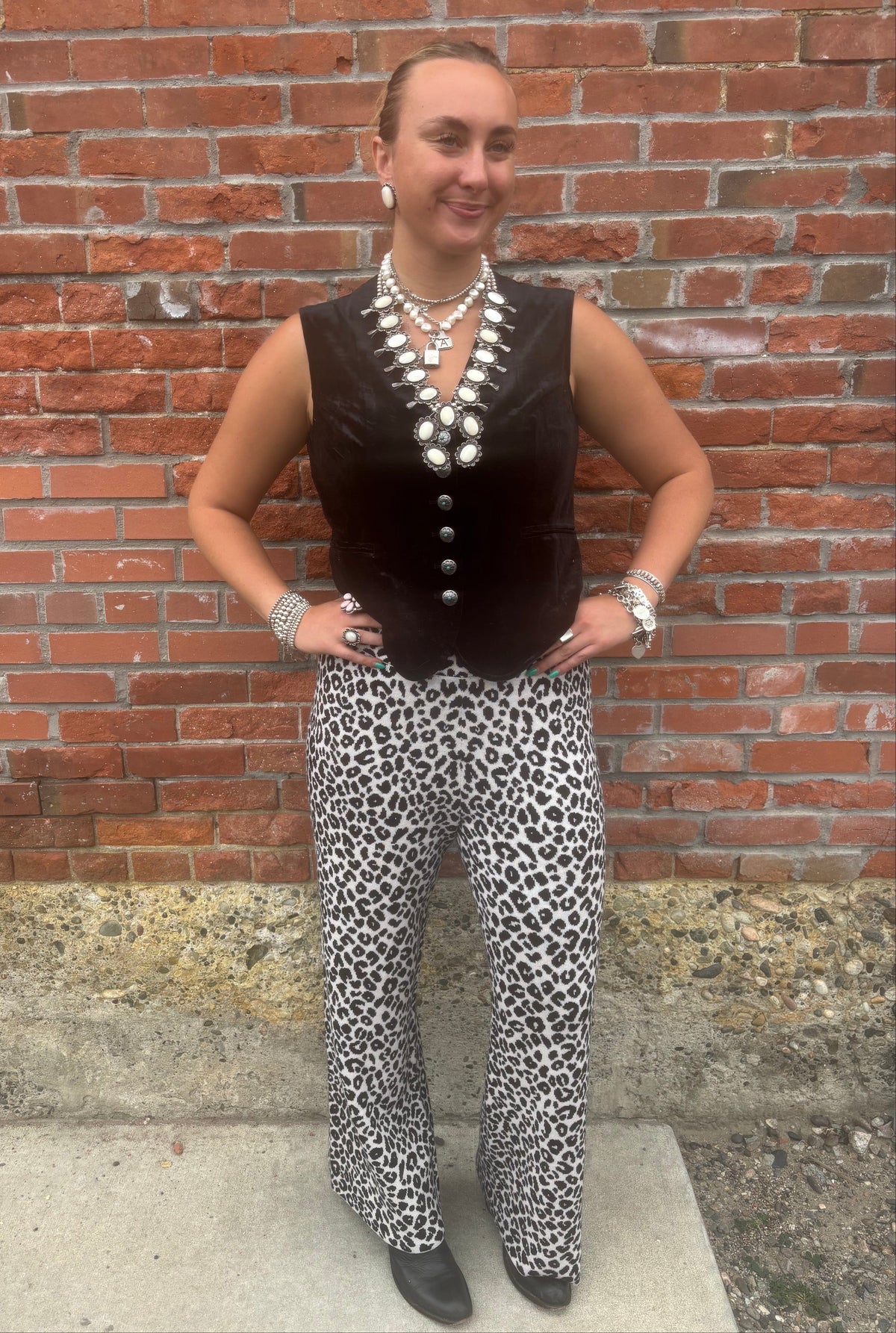 Powder Pink Esme Leopard Pant - AL4056P