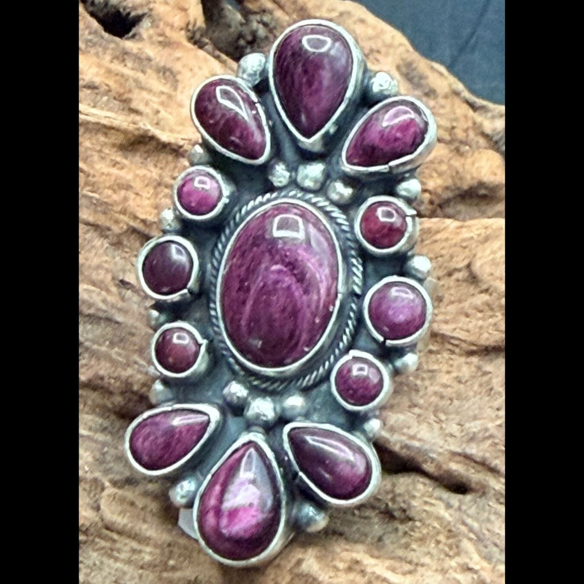 Purple Spiny Oyster 13-Stone Ring - RSL110