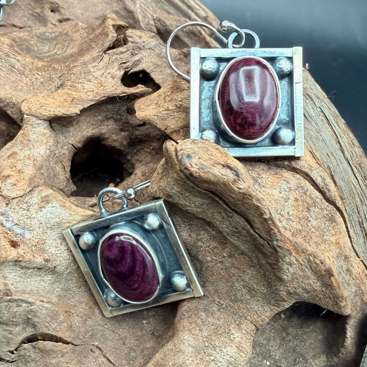Purple Spiny Oyster Necklace & Earring Set - SETSL107