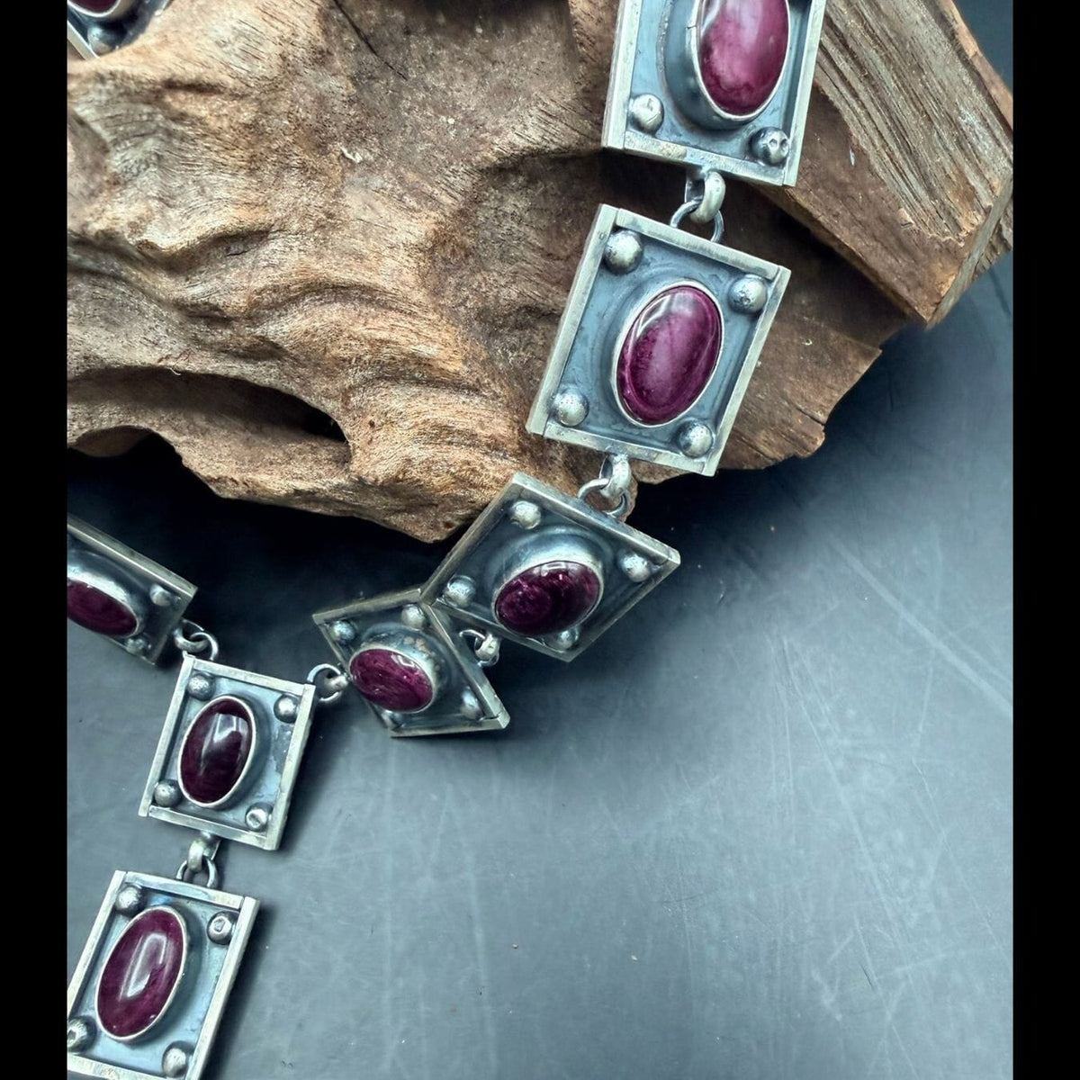 Purple Spiny Oyster Necklace & Earring Set - SETSL107