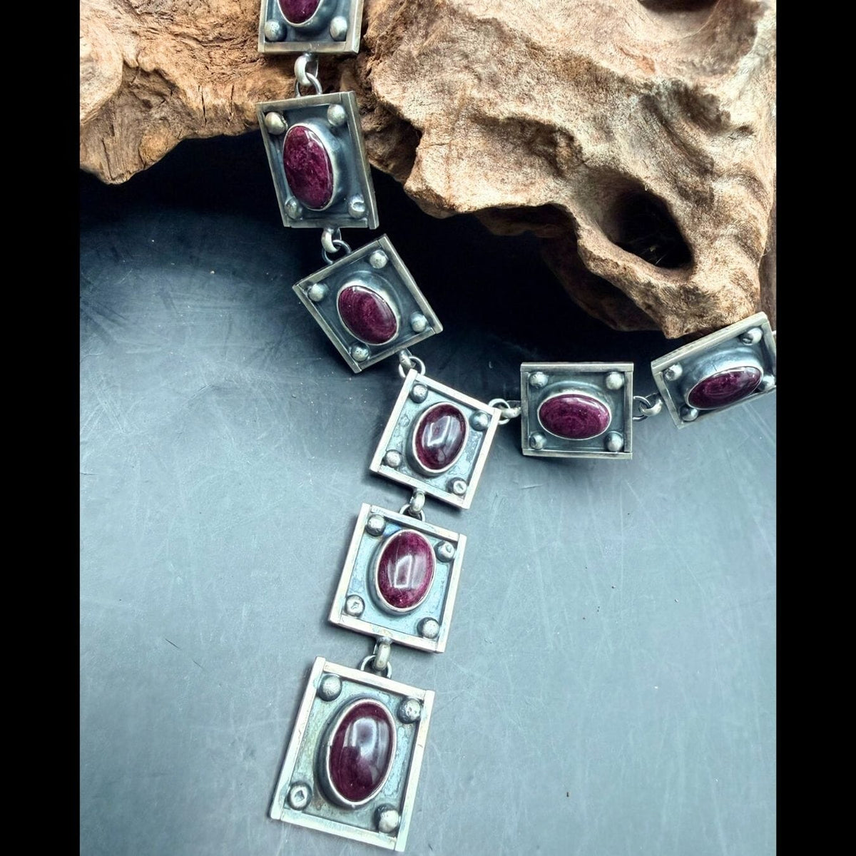 Purple Spiny Oyster Necklace & Earring Set - SETSL107