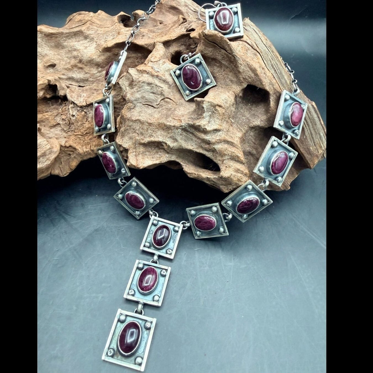 Purple Spiny Oyster Necklace & Earring Set - SETSL107